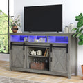 Wash Grey Wooden TV Stand with Sliding Barn Door F81867