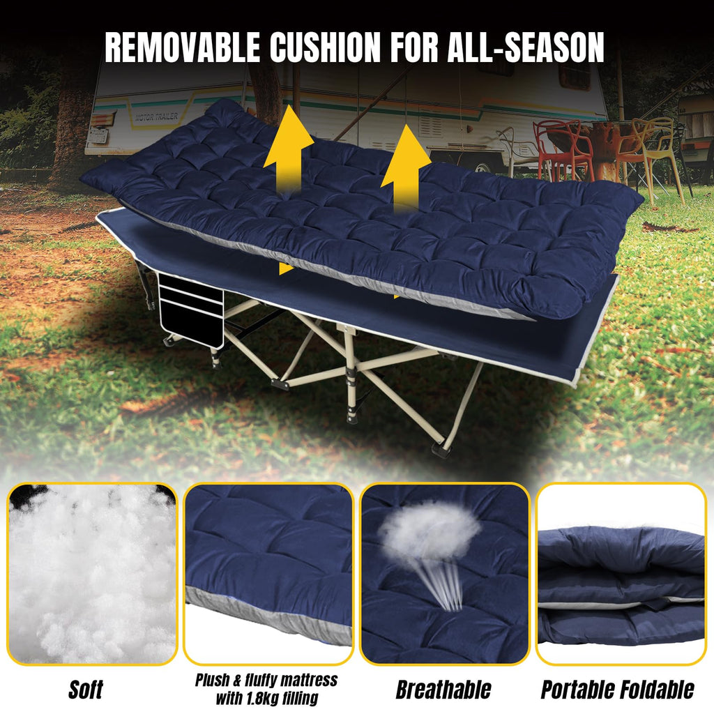 Folding Camping Cot with Removable Mattress and Carry Bag A99997