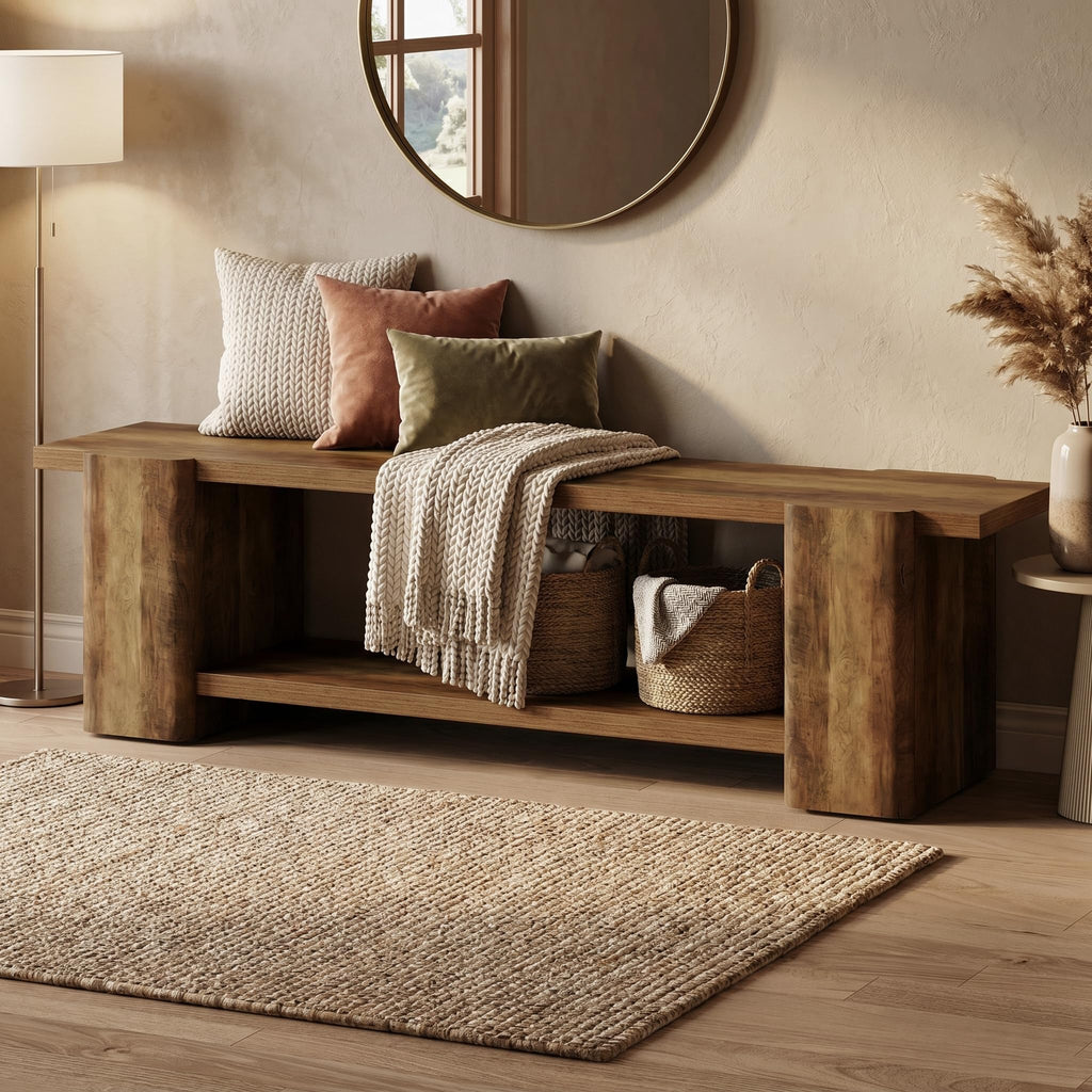 Brown Storage Bench H670