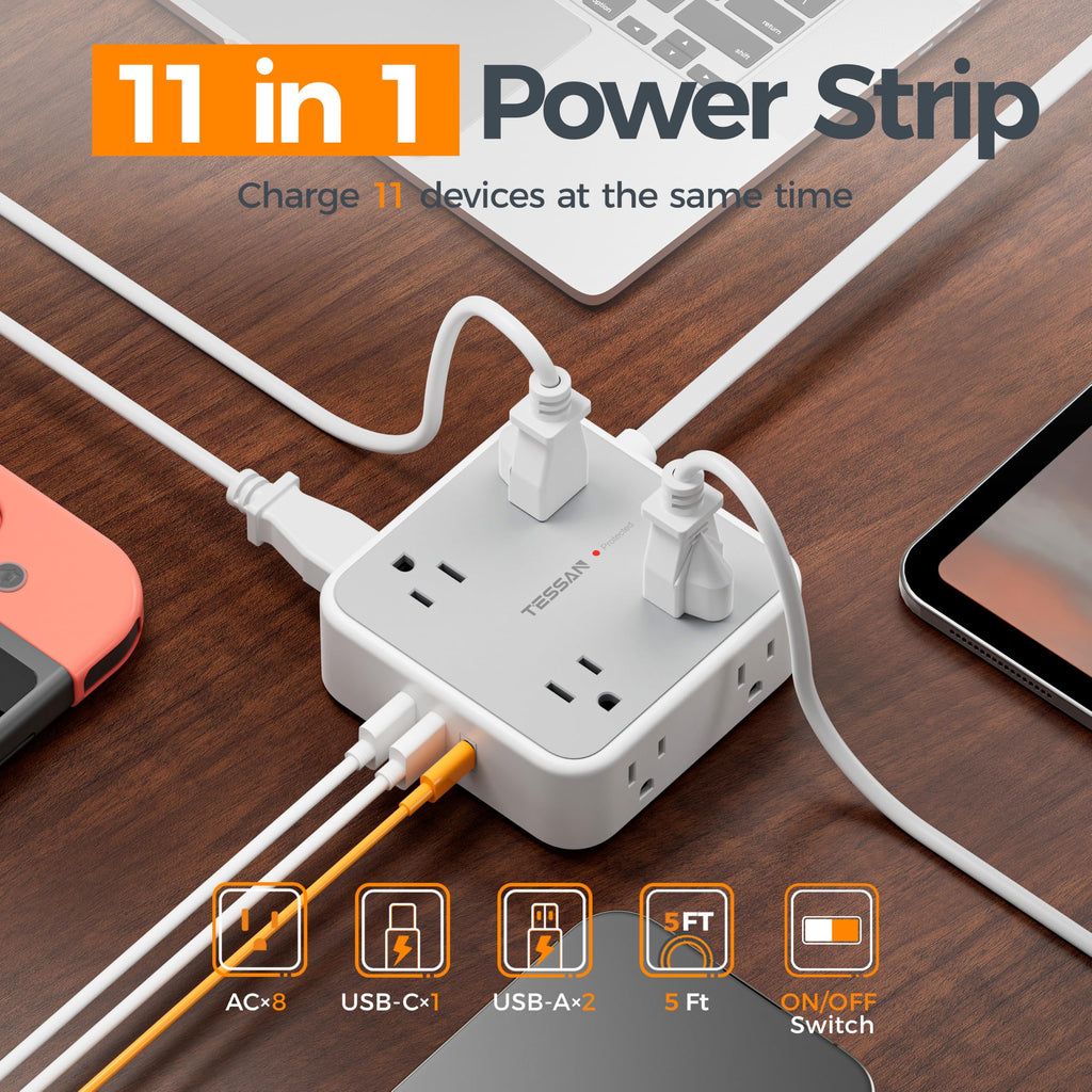 Grey 5 Ft Surge Protector Power Strip H77164