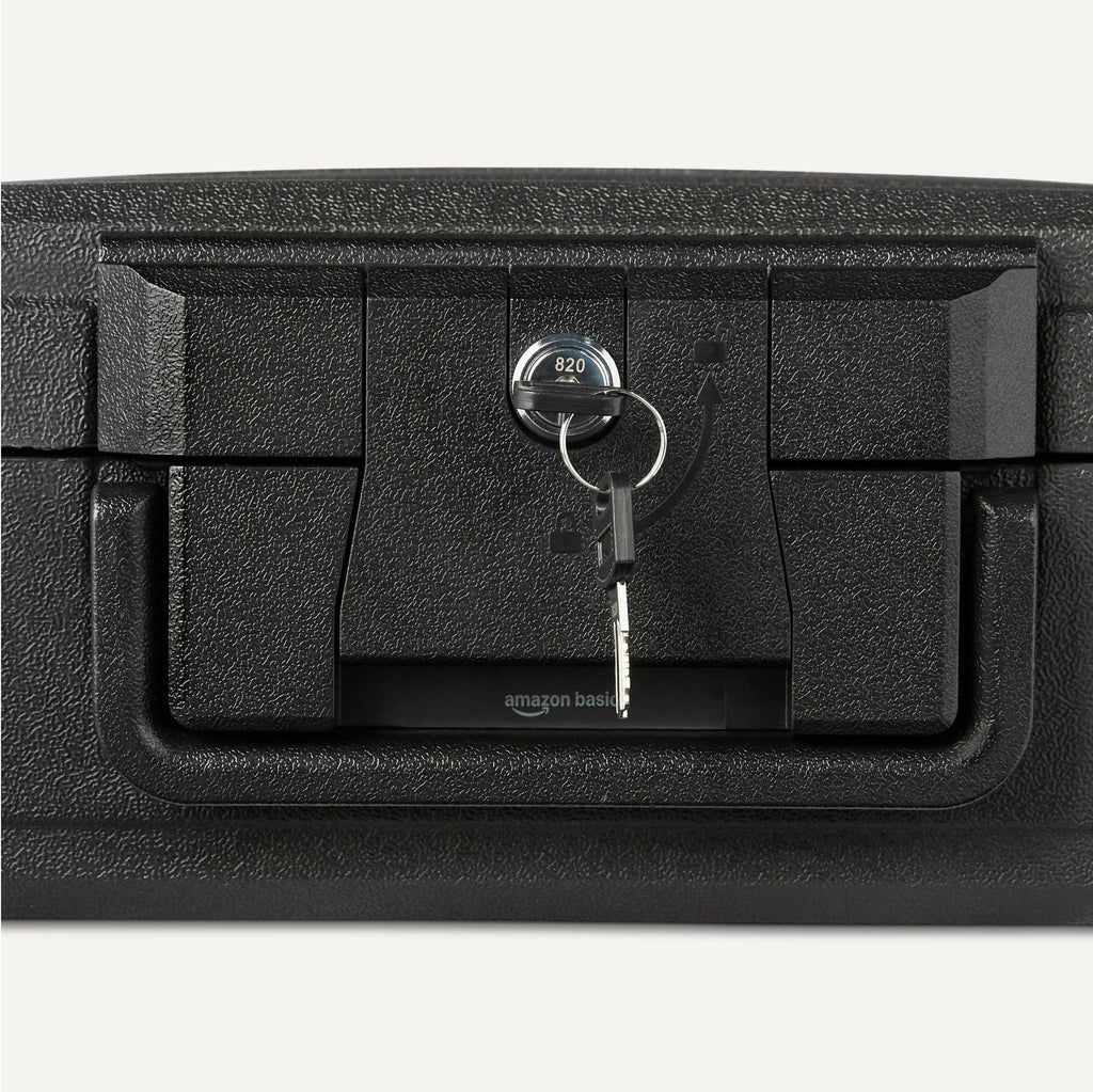 Fire-Resistant Waterproof Fire Chest with Mechanical Key, 0.22 cu. ft, Black K46247